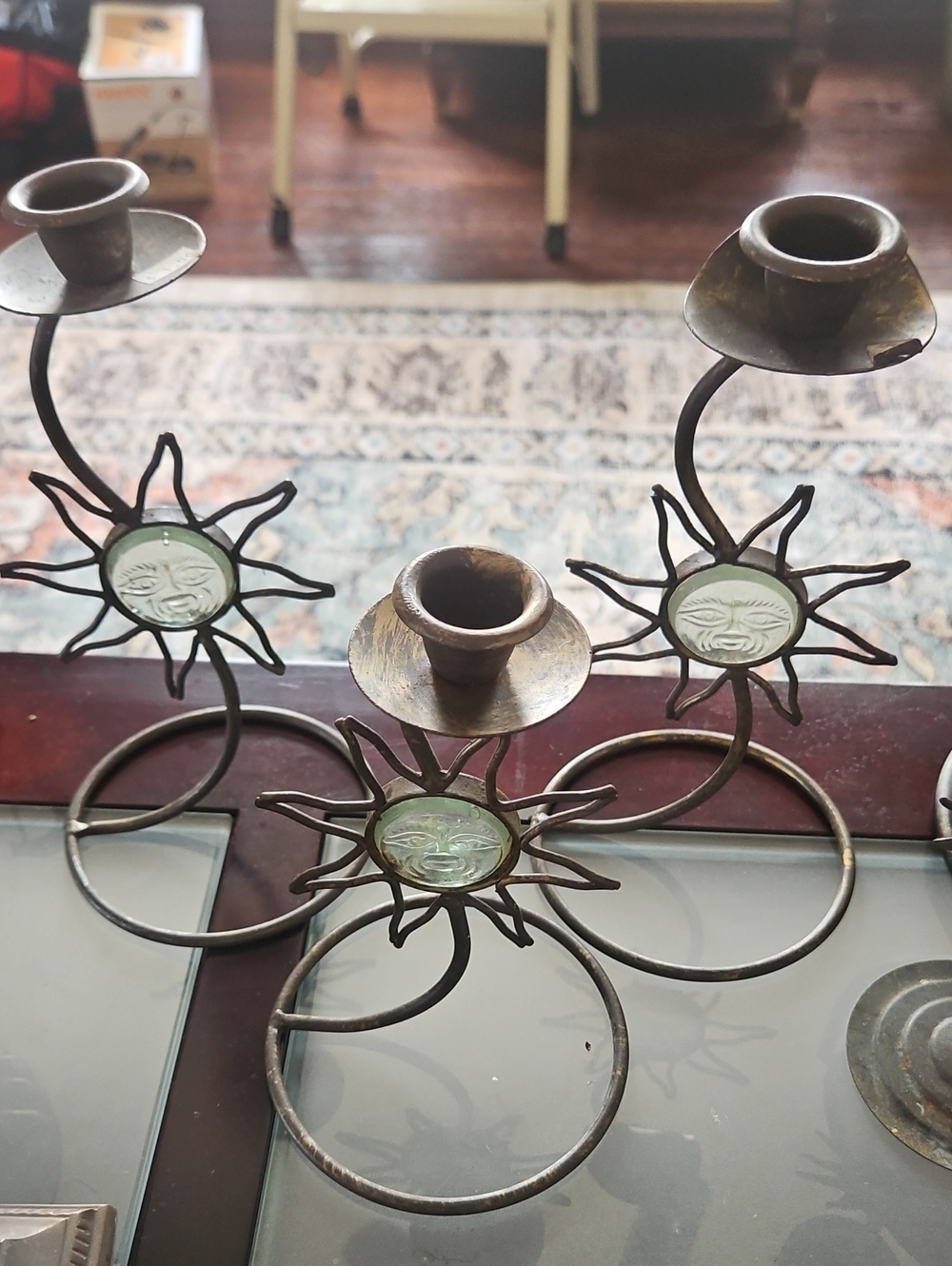 3- Lot Of 1990s Vintage Sun Candle Holders